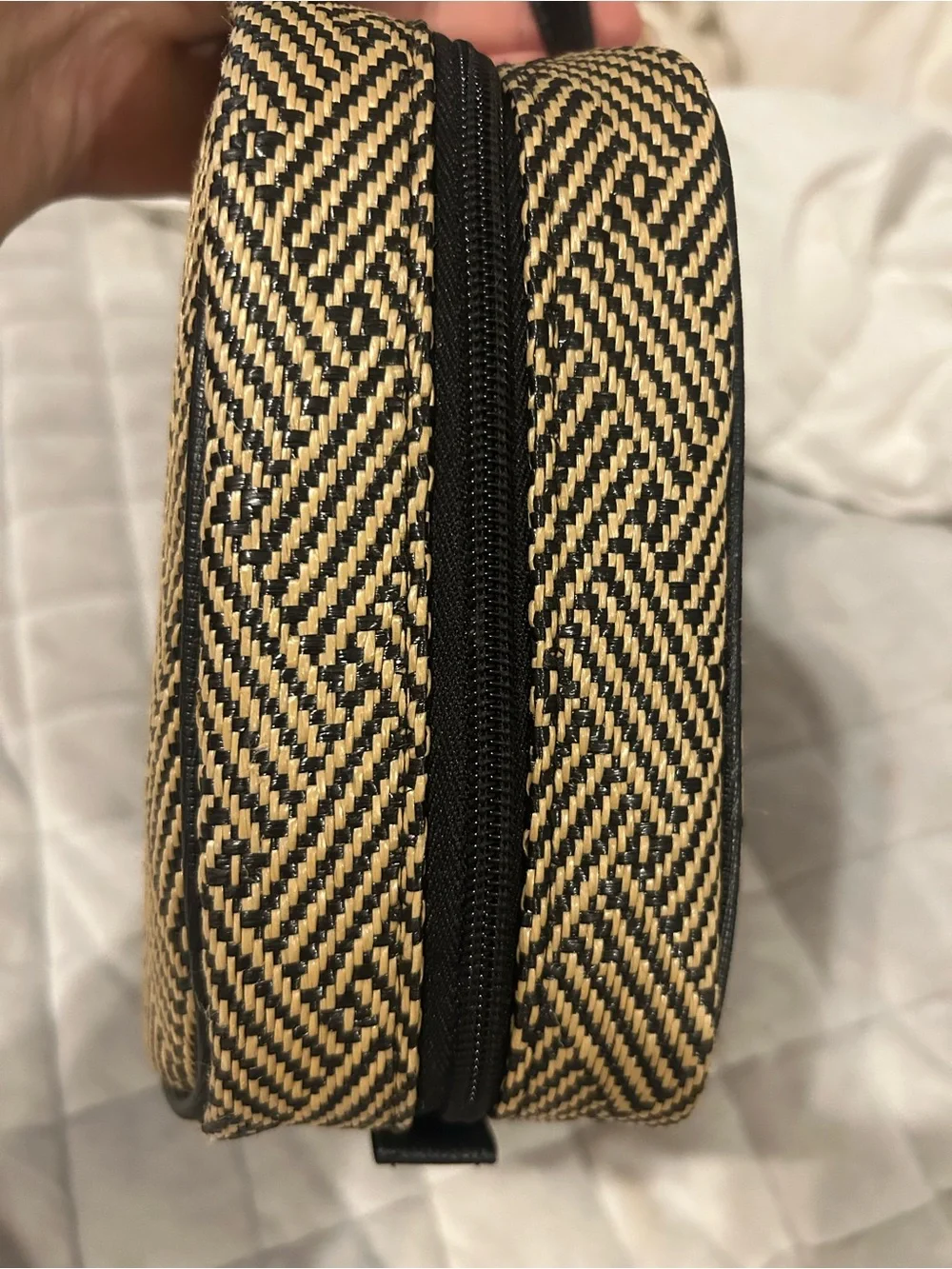 Stephanie Johnson Black and Natural Woven Cosmetic Case